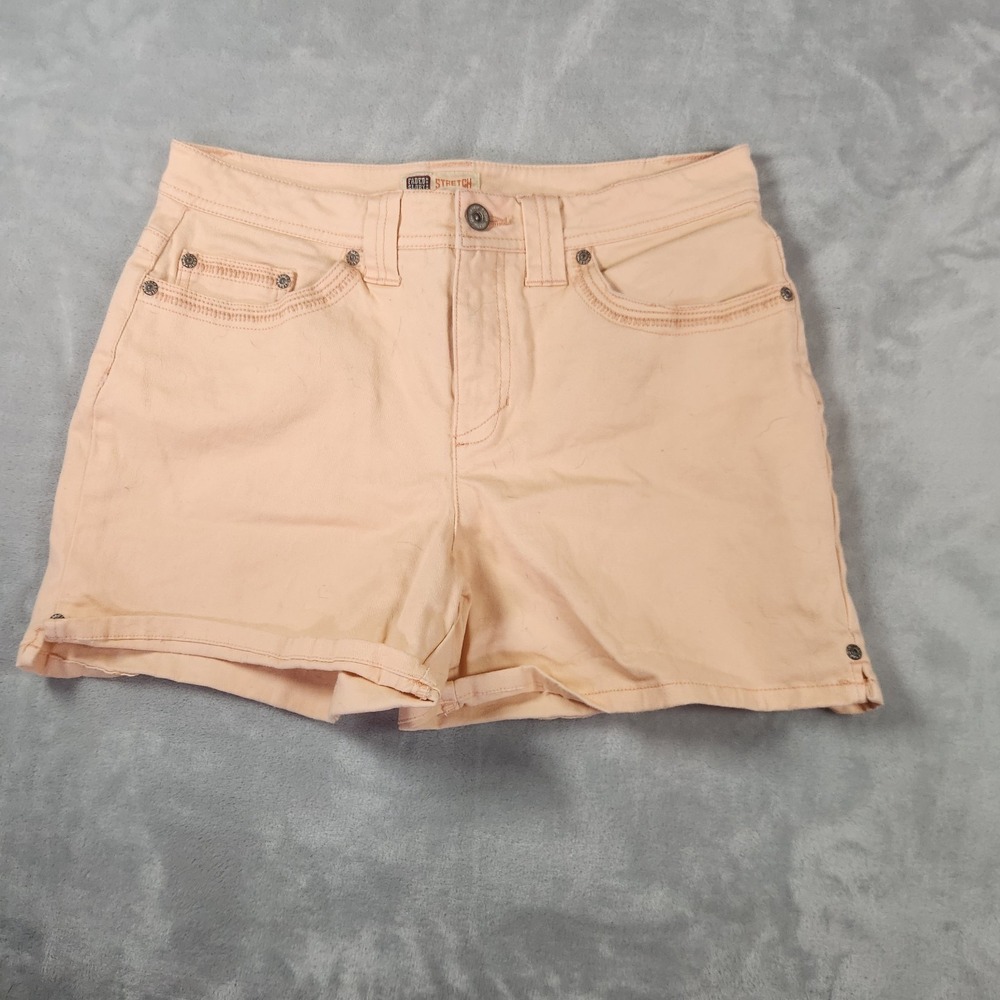 Vintage Faded Glory Women's Peach Cotton Denim Mom Shorts 10 High Rise Y2K 90s